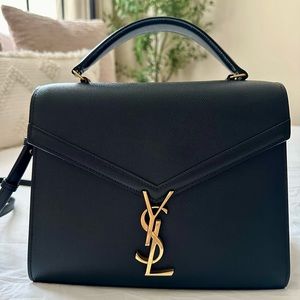 GREAT CONDITION: CASSANDRA MEDIUM TOP HANDLE BAG IN BLACK